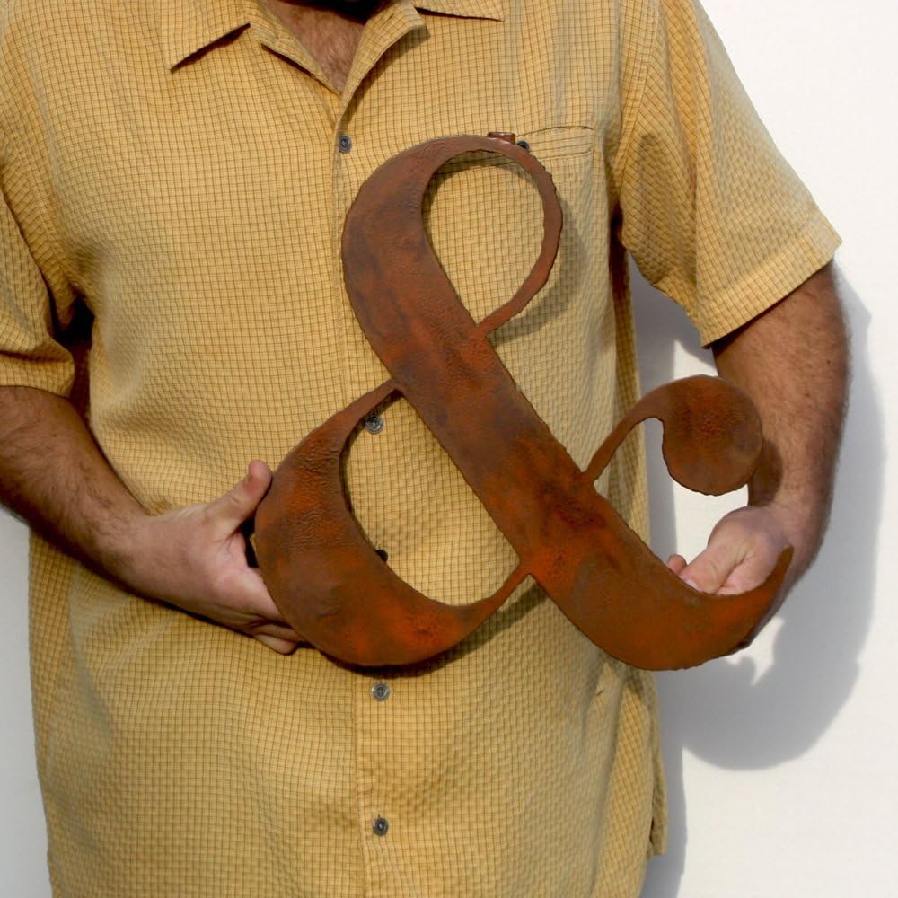 15 inch tall Ampersand metal wall art - Handmade - Choose your patina color