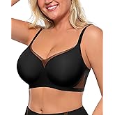 SHAPELLX Wireless Bras for Women V Mesh Bra No Underwire Seamless Comfortable Everyday Bralettes Push Up Bra