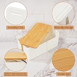 CRROEL Cable Tidy Box Set 2 Bamboo Lid Cord Management Power Strip Organizer view 3
