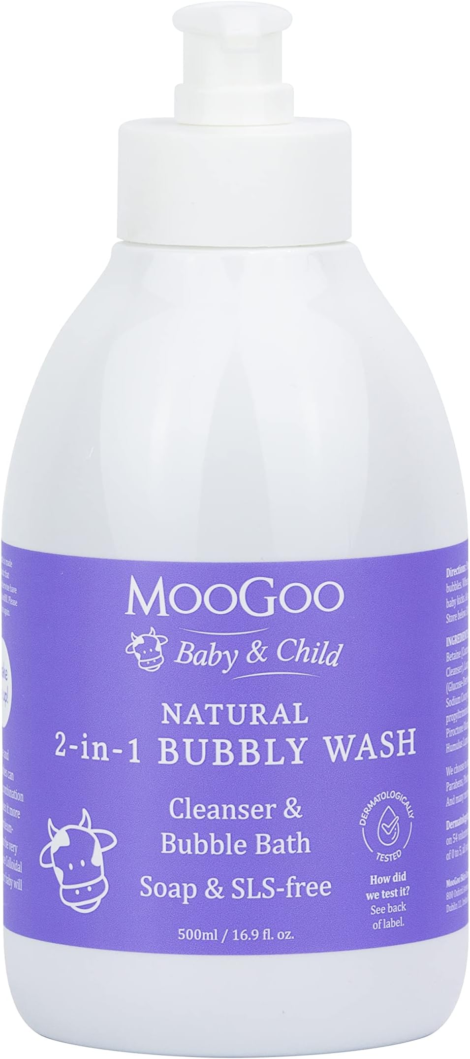 MooGoo 2-in-1 Bubbly Wash Natural Baby Cleanser & Bubble Bath 500 ml