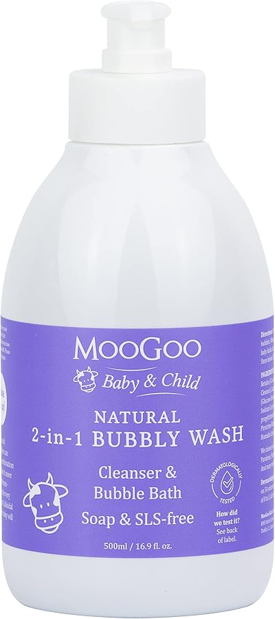 MooGoo 2-in-1 Bubbly Wash Natural Baby Cleanser & Bubble Bath 500 ml