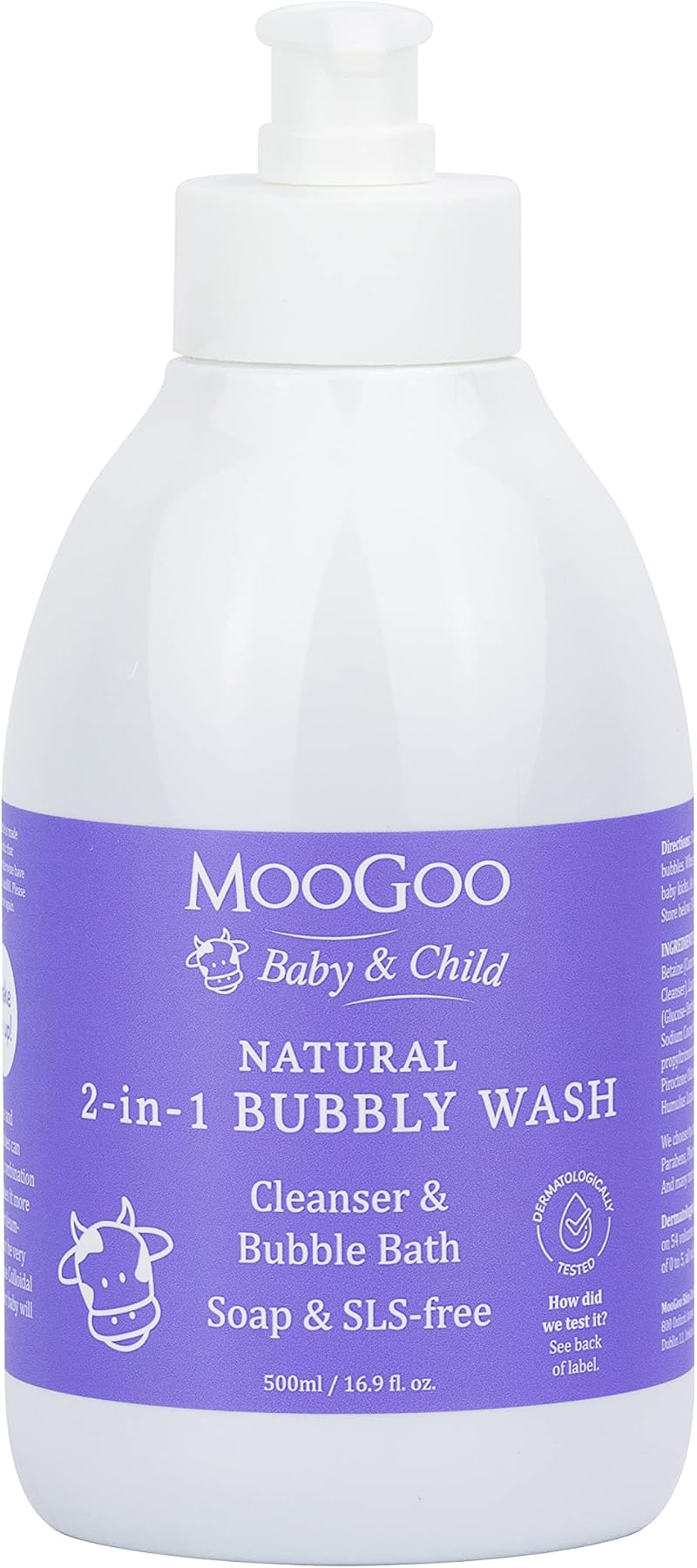 MooGoo 2-in-1 Bubbly Wash Natural Baby Cleanser & Bubble Bath 500 ml