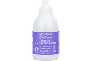 MooGoo 2-in-1 Bubbly Wash - Natural Baby Cleanser & Bubble Bath, Baby Body Wash & Shampoo, Soap, SLS, Fragrance-Free, Dermatologically Tested, Gentle for Sensitive Skin, 500ml/16.9 fl.oz.