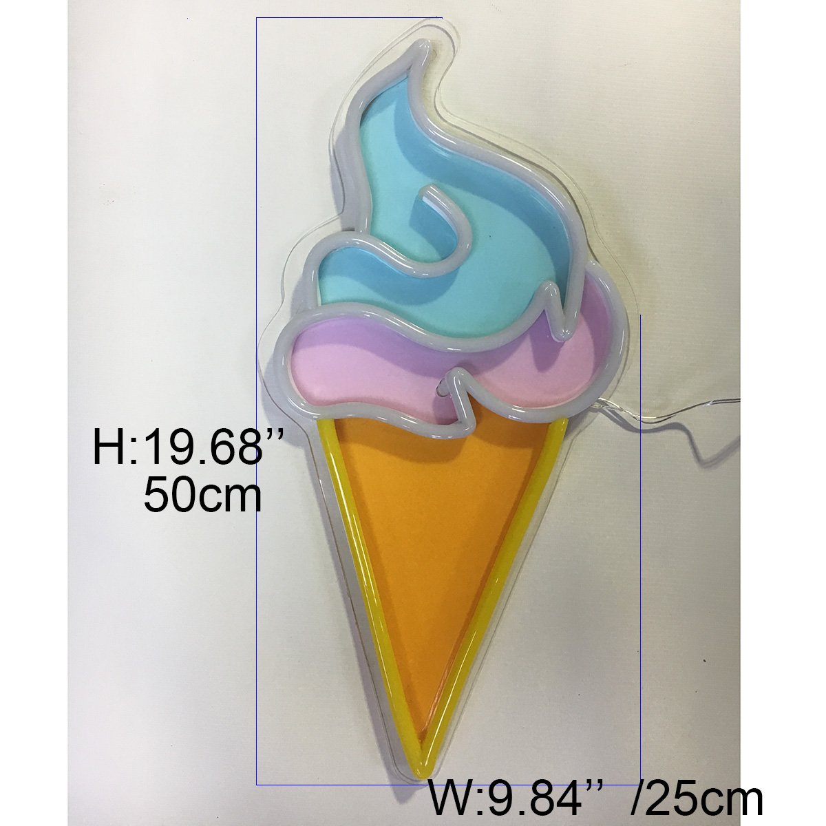 Handmade Ice Cream Neon Signs, LED Neon Light Sign Boards with Remote Control Home Beer Bar Pub Recreation Room Game Lights Windows Garage Wall Signs (Ice Cream Neon Sign)