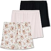 Real Essentials 3 Pack: Women's Pajama Shorts Sleep Lounge Sweatshorts Comfy Sleepwear Bottoms (Available In Plus Size)