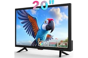 othoig TV 20 inch,Small Kitchen Flat Screen TV with Headphones Port,HDMI,USB and VGA Ports,DV-12V Cable & AC Adapter for use in Your Bedroom & Caravan (Full View Television)