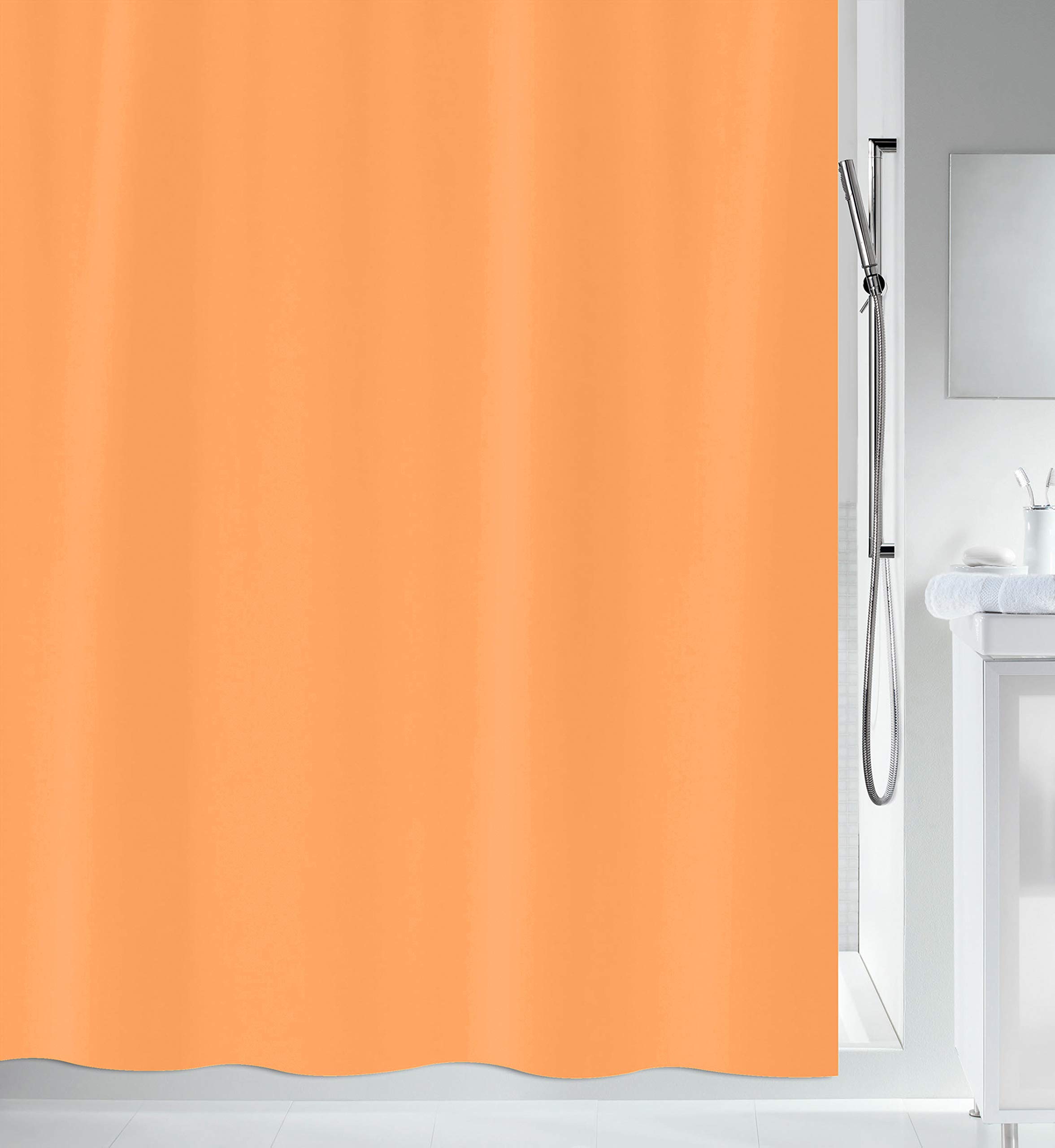 Spirella 240 x 180, Orange Primo Collection, Textile Shower Curtain, 100% Polyester