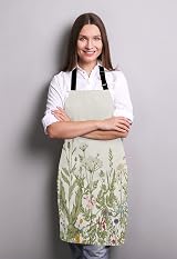 Wasach Waterproof Apron - Wild Flowers Floral Print - Cooking Baking Gardening view 2