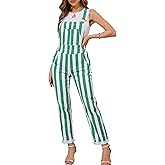 Bindefon Overalls for Women Fashion Jumpsuits Striped Pants Printed Bibs Coveralls White Elephant Gifts