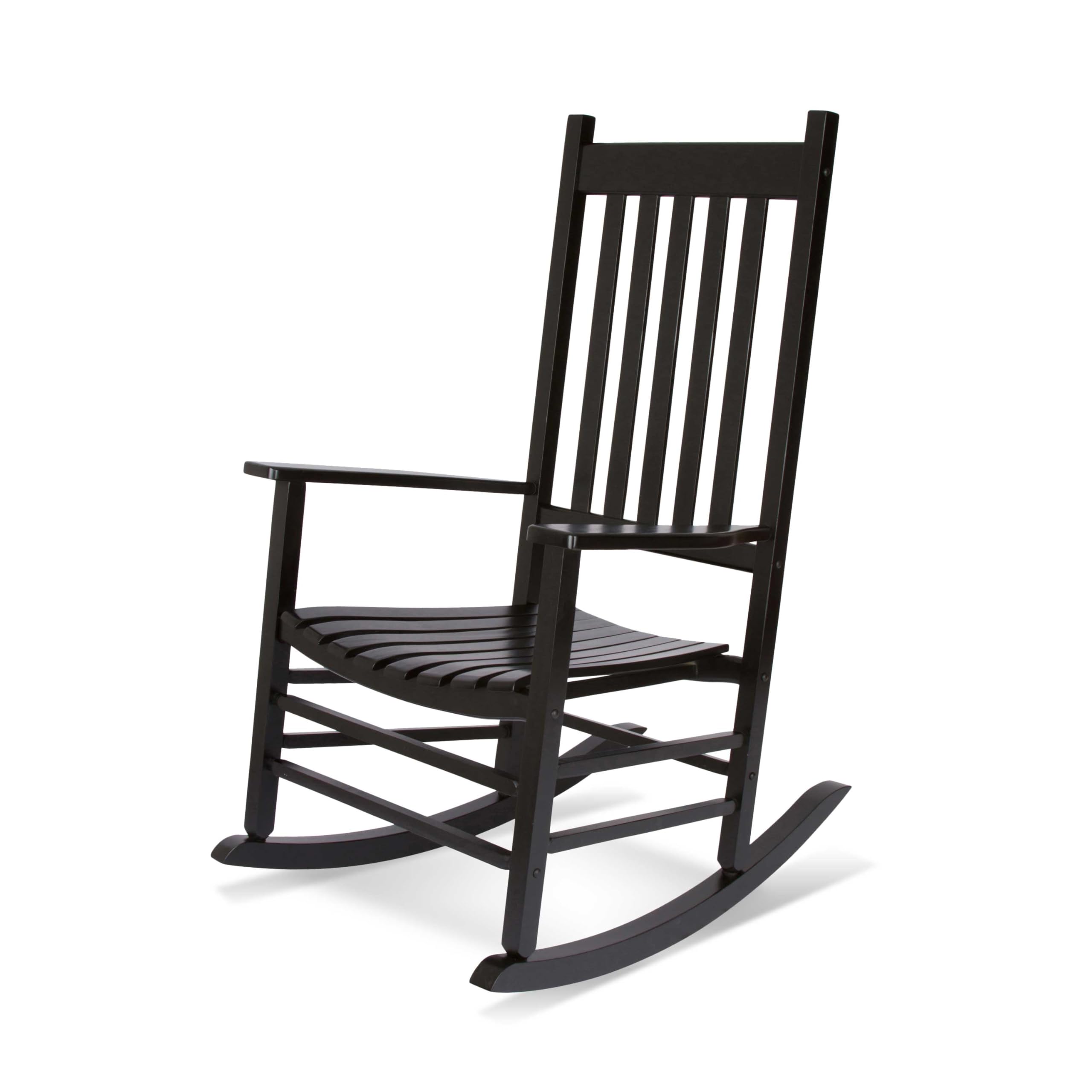 Photo 1 of **MISSING PARTS/DAMAGED WOOD-SEE PICS**Shine Company Vermont Porch Rocker, High Back Wood Rocking Chair, Black