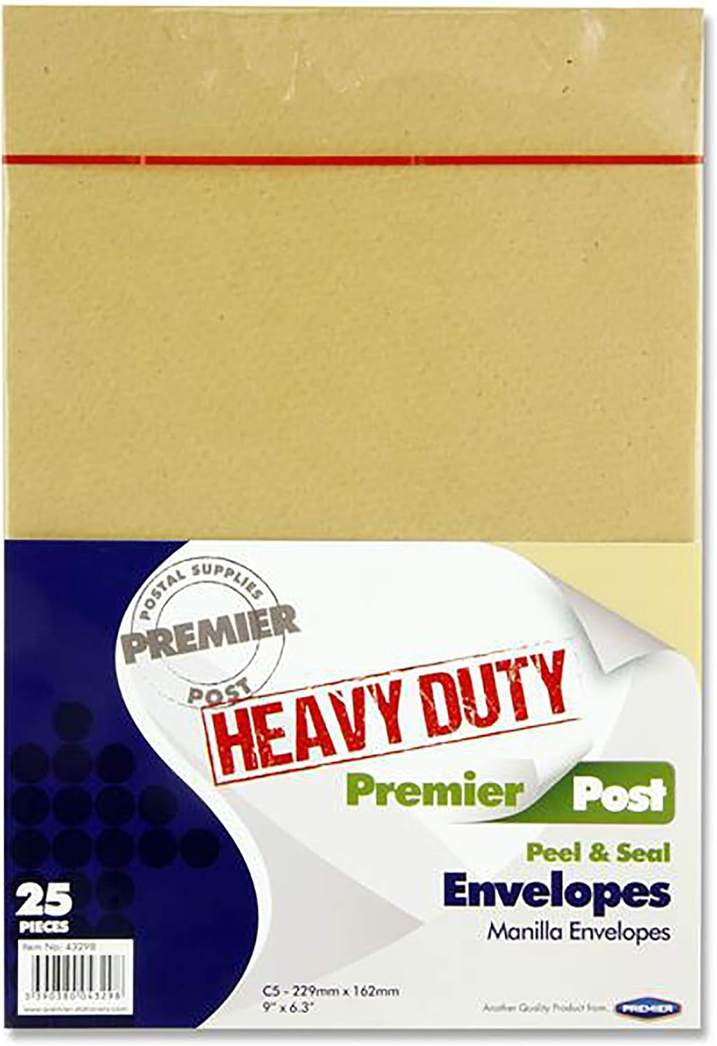 Premier Stationery C5 Envelopes, Heavy Duty, Peel & Seal Manilla Document Storage, Stationary Supplies