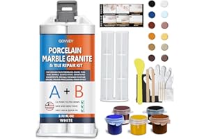 QOVVEY Granite and Quartz Countertop Chip Repair Kit, Tile & Fiberglass Porcelain Repair Kit,Marble Tub Repair Kit to Quickly Fix Cracks Ceramic Corian Bathtub Sink Toilet Dents Holes Scratchs