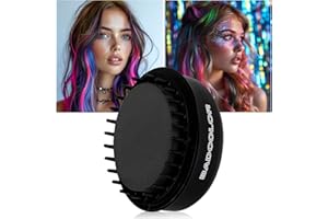 BADCOLOR Black Hair Temporary Hair Dye Comb For Girls Kids Adults, Washable Hair Chalk Makeup For Halloween Christmas Birthday Cosplay Festival