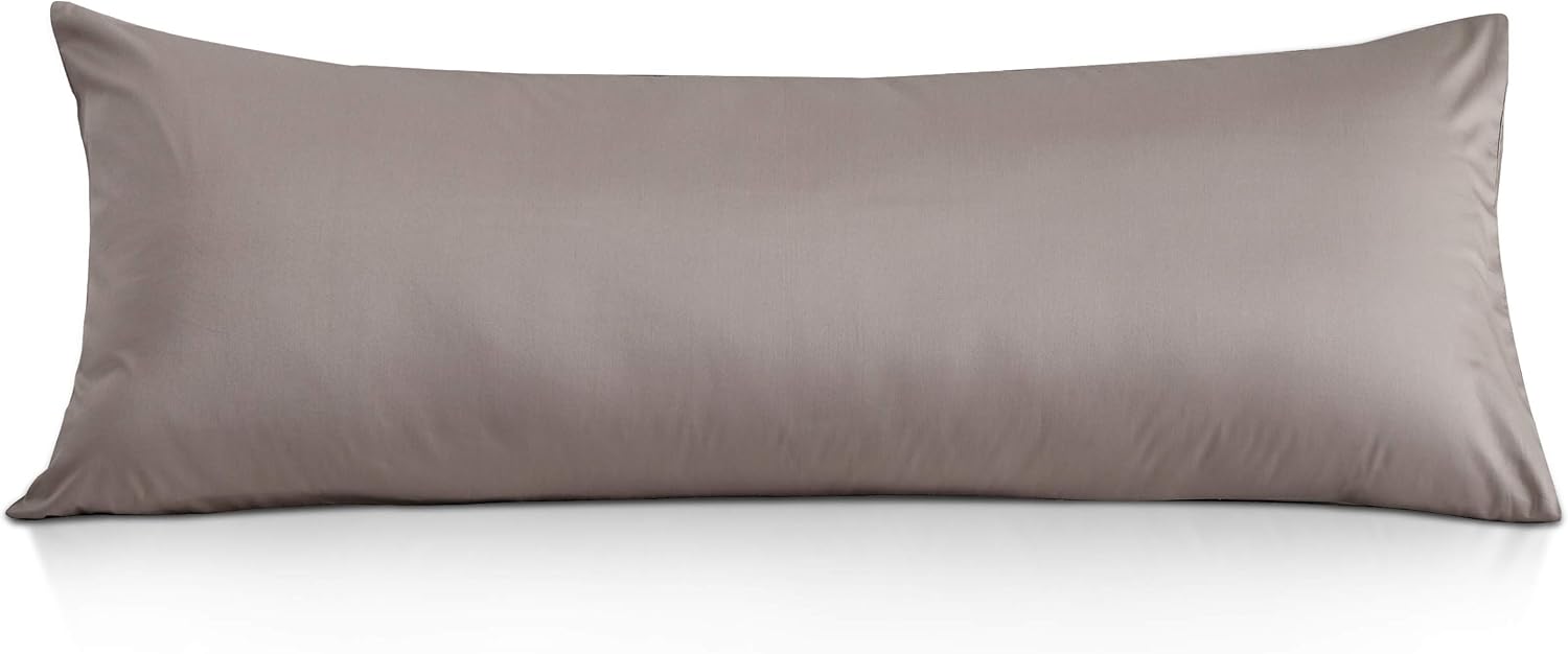 Oubonun Premium Body Pillow Cover (100 Percent Cotton, 800 Thread Count) - XL High Thread Count Body Pillowcase - Luxury 21 x 54 Body Pillow Case - Light Grey Long Body Pillow Cover - Long Pillow Case: Home & Kitchen