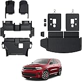 GALVAGNITE Floor Mats for 2016-2025 2026 Dodge Durango 7-seat, All Weather TPE Cargo Liner Cargo Mat and 3rd Row Backrest Mats for Durango Accessories