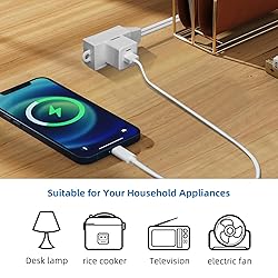 TiFFCOFiO Indoor Extension Cord, 2 Prong 6 Feet
