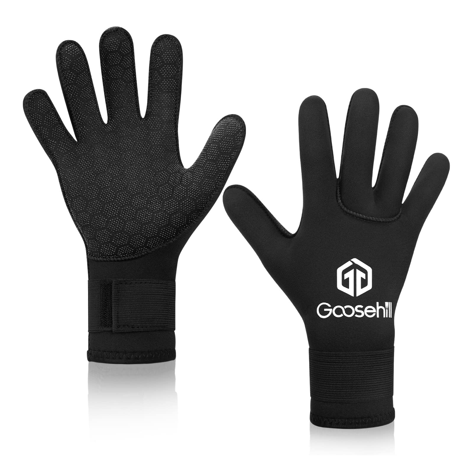 Goosehill Neoprene Gloves 3mm Wetsuit Gloves, Thermal Diving Gloves with Non-slip Particles Suitable for Scuba Men Women Diving, Snorkeling, Swimming, Paddle board, Surfing and Kayaking, Black, XL