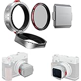 Freewell The Real Lens Hood - CPL/Mist Filter, Flipable, Touchless Operation for Fuji GFX100RF (Silver)