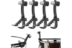 SHYEKYO Shockproof Drum Mic Clip 4Pcs, Adjustable Drum Mic Kit & Microphone Holder for Mic Stand, Universal Microphone Clamp, Premium Drum Microphone Kit & Mic Holder for Drum Stand