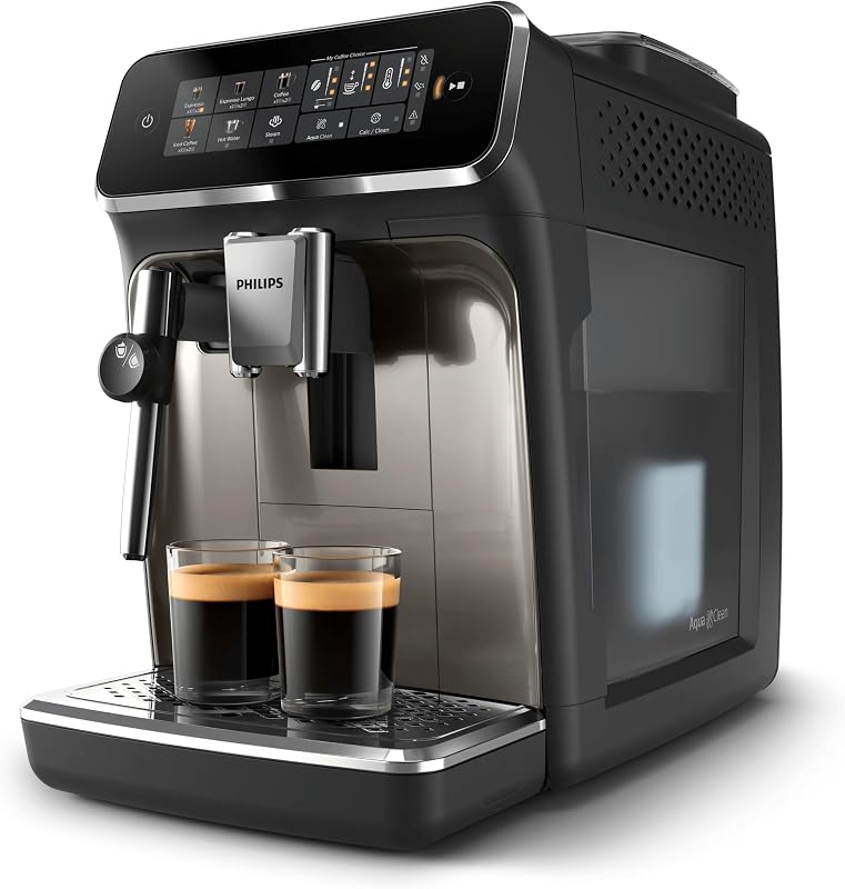machine à café grain 3300, 5 boissons, mousseur à lait, Noir