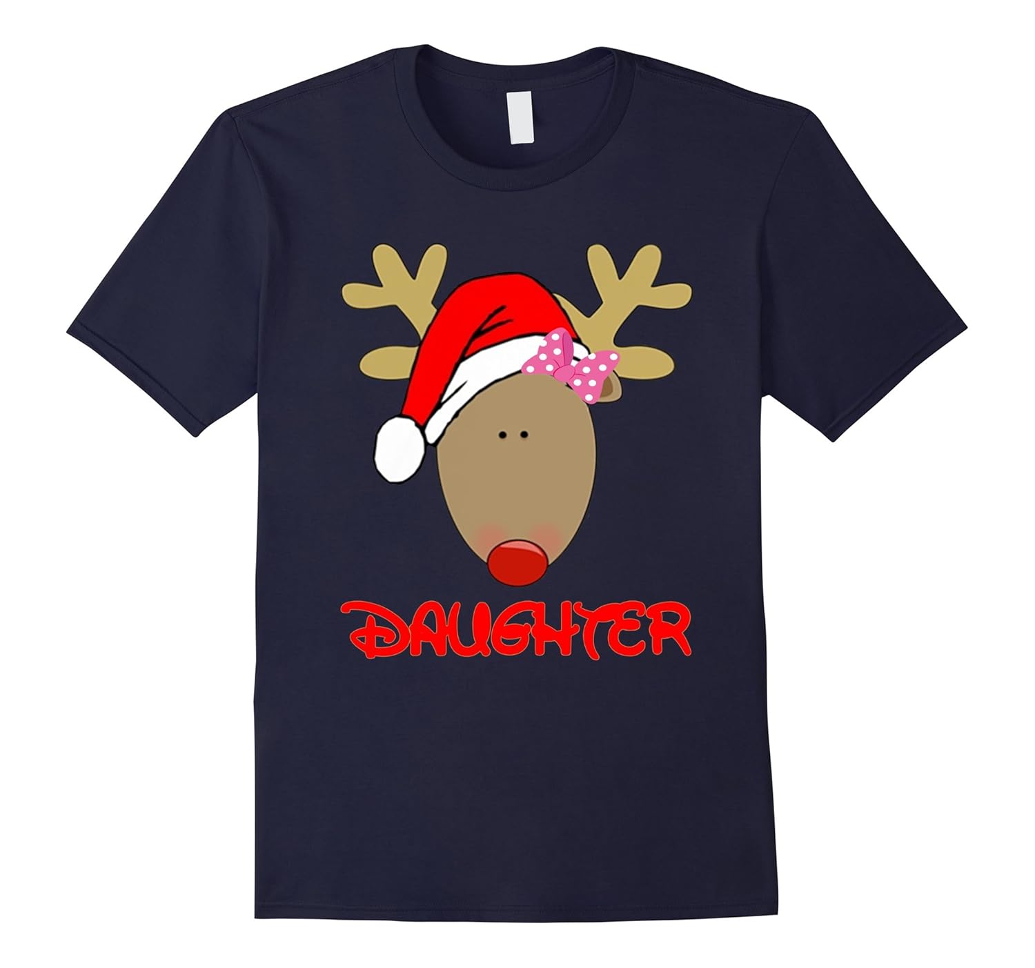 Daughter deer-Merry Christmas Funny T-Shirt-Rose