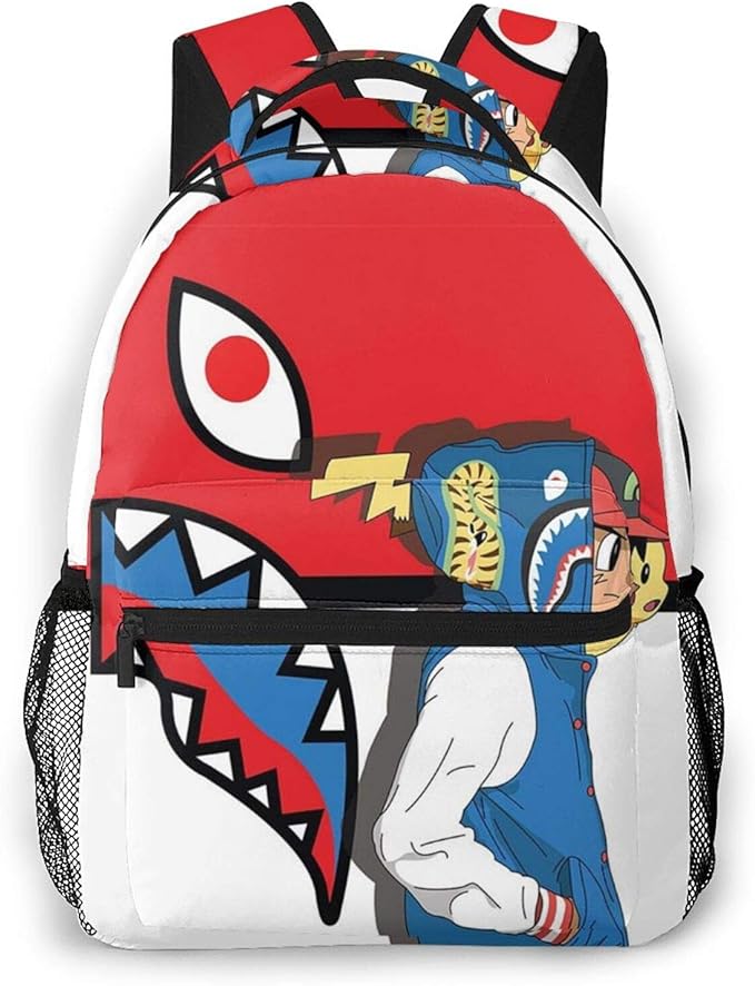 Backpacks AsH KetChum PikAchu Shark Bape Travel Laptop Daypack