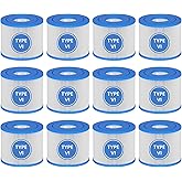 Nayoku Type Ⅵ Hot Tub Spa Filter Replacement Compatible with Lay-Z-Spa, Coleman SaluSpa 90352E 58323 90427E, Inflatable Hot Tub, Swimming Pool Pump Filter Type Ⅵ Cartridge, 12 Pack
