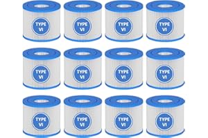Nayoku Type Ⅵ Hot Tub Spa Filter Replacement Compatible with Lay-Z-Spa, Coleman SaluSpa 90352E 58323 90427E, Inflatable Hot Tub, Swimming Pool Pump Filter Type Ⅵ Cartridge, 12 Pack