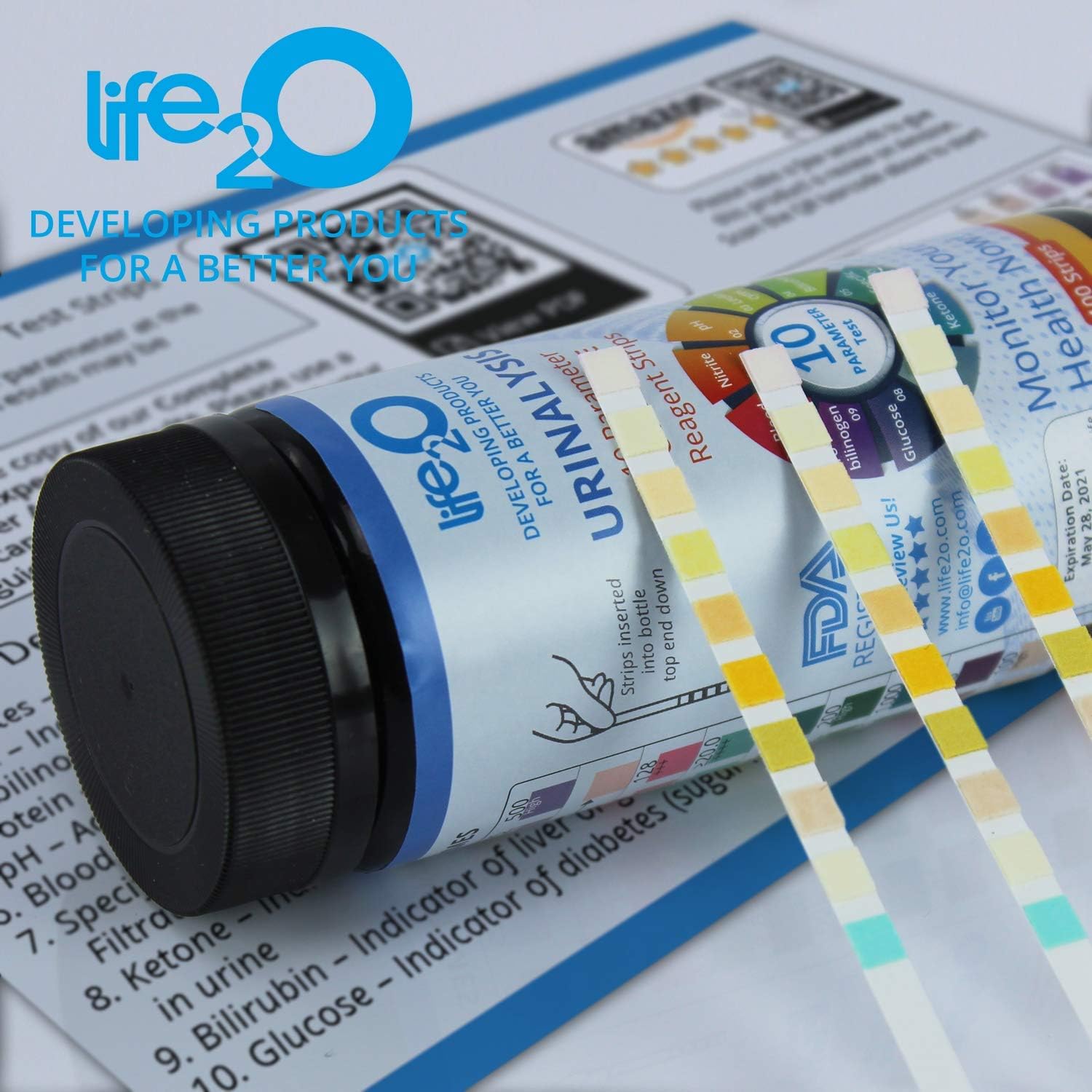Complete 10-in-1 Urine Test Strips 100ct | Urinalysis Dip-Stick Testing Kit | Ketone, pH, Blood, UTI, Protein | Keto & Alkaline Diet, Ketosis, Kidney Infection & Liver Function | Free e-Book Included: Health & Personal Care