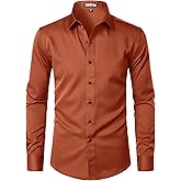 ZEROYAA Men's Long Sleeve Dress Shirt Modern Slim Fit Wrinkle-Free Casual Business Button Up Shirts