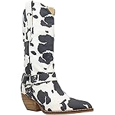 ARIDERGIRL Evon Women's Mid Calf Western Pointed Toe Pull Up Metal Buckle Boot