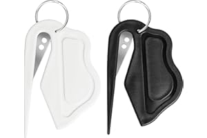 Foweroty 1|2|3|4 Pack Letter Opener Envelope Slitter, Wrapping Paper Cutter, Hair Ties, Band Cutter for Hair, Hair Tools, Knotting Comb and Hair Removal for Cats and Dogs, Black + White, 2 Pack