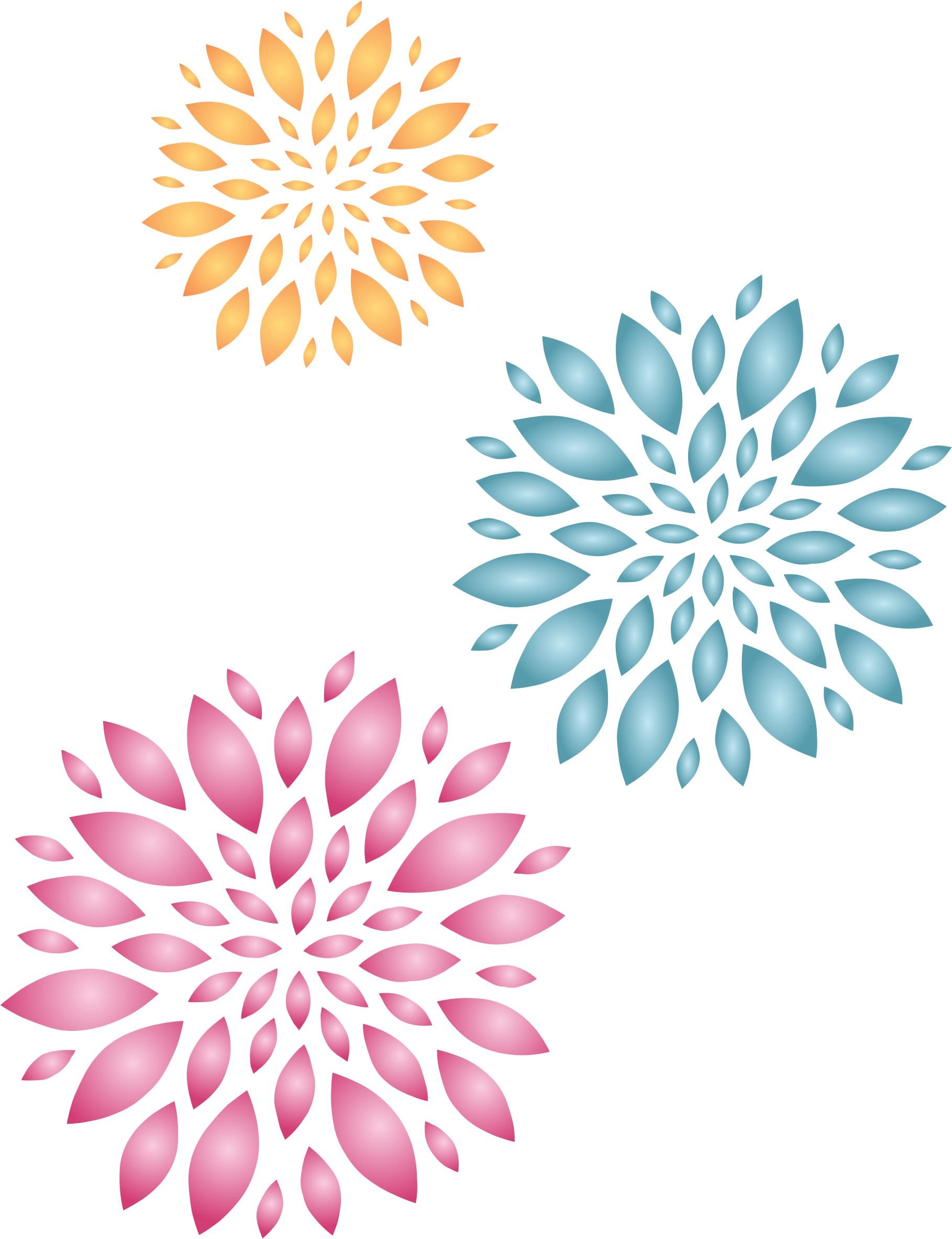 Flower Pattern Stencil - 26.5 x 34cm (L) - Reusable Large Mural Floral Pattern Wall Stencil Template