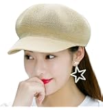 Women Summer Straw Newsboy Cap Beret Breathable Mesh Octagonal Cap Sun Hat Beach Hats for Women