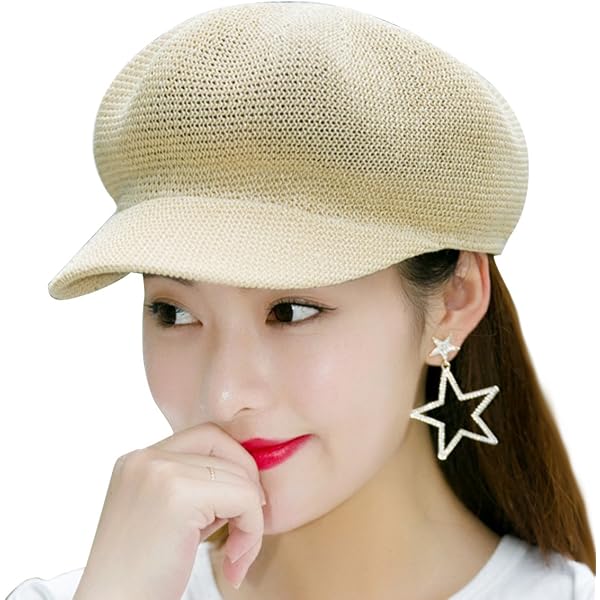 COMLIFE Crochet Straw Newsboy Hat for Women Womens Mesh  display picture 1