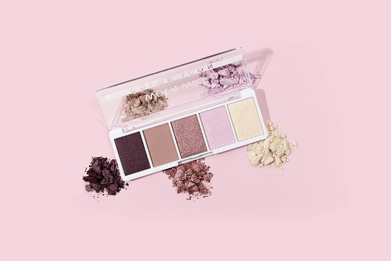 , paleta de cores Icon 5-Pan, paleta de sombras, 5 cores intensamente pigmentadas para maquilhagem diária, fórmula de longa duração, fácil de misturar, petalette