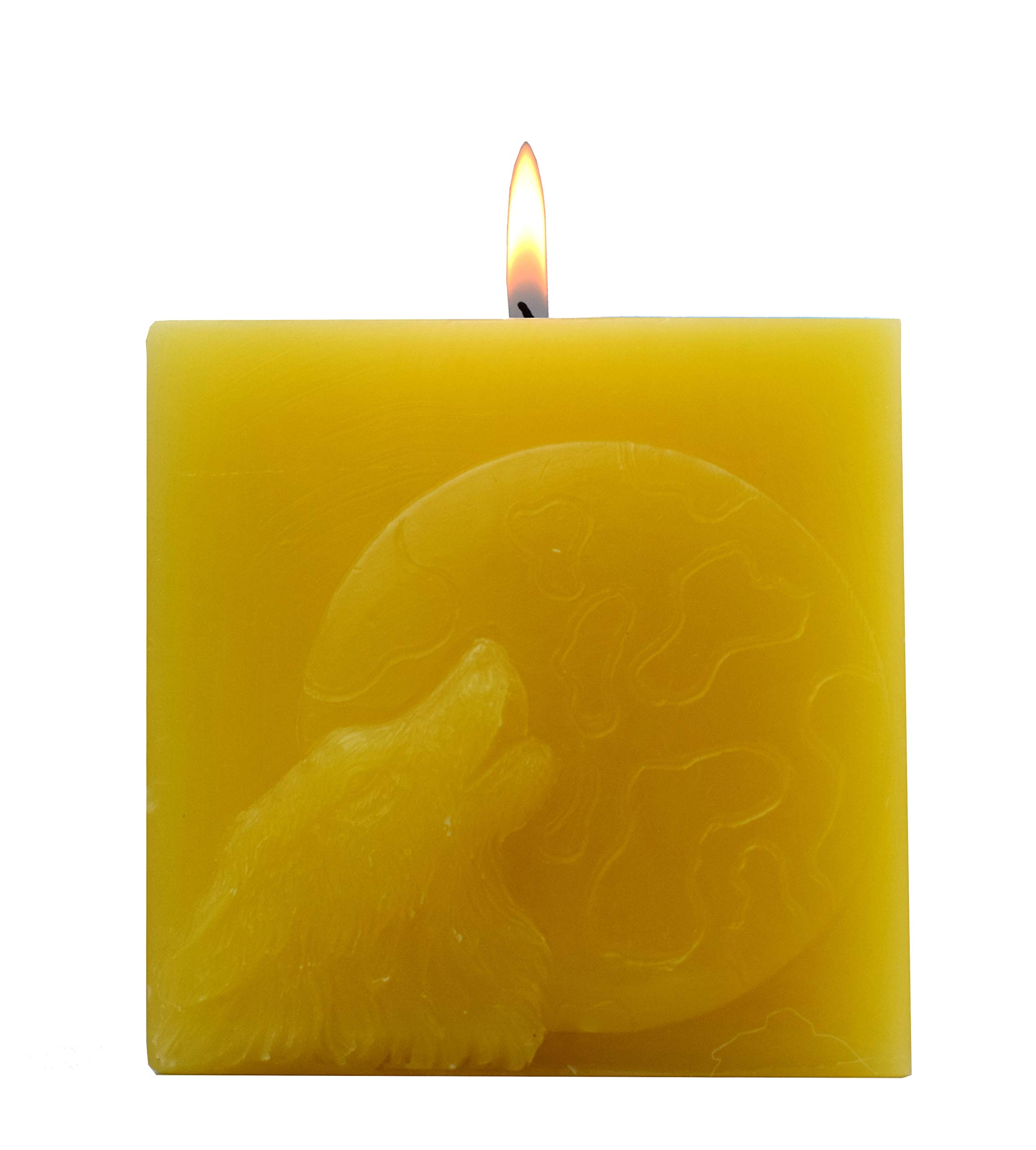 ROOGU Night of The Wolf * Scented Cube Candle Vanilla Moon Lemon-Yellow Gift Box