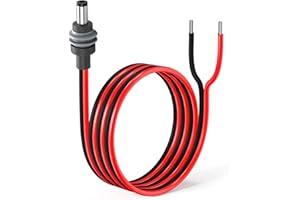 DC5521 Starlink Mini Power Supply Extension Cable,14AWG DC 5.5mm x 2.1mm Male Connector to Bare Wire Outlet Power DIY Cable,W