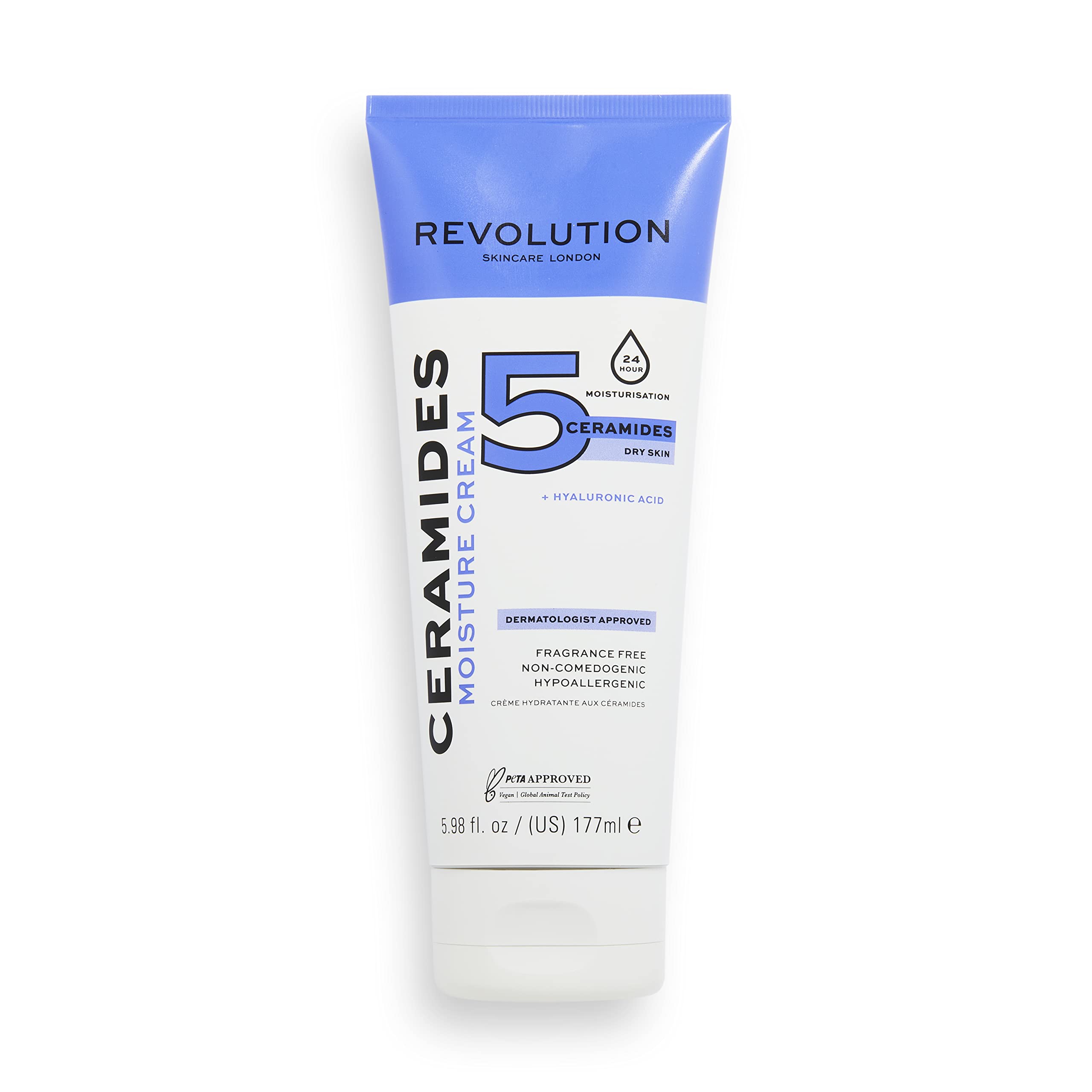 Revolution Beauty London Skincare Ceramides Moisture Face and Body Cream, Hydrate and Nourish Skin, 177 ml
