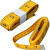 2pcs Soft Tape Measure Double Scale Measuring Tape Body Sewing Flexible Tailor Craft Vinyl Ruler for Weight Loss Medical Body Measurement, Has Centimetre Scale on Reverse Side 60-inch