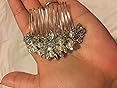 Pettine Per Capelli Con Cristalli Chiaro Austriaco Foglia E Fiore - Ever Faith, Accessorio Sposa Cerimonia