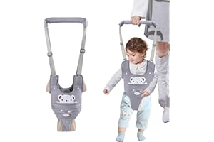 Huifen Baby Walking Harness, Handheld Kids Walker Helper with Detachable Crotch Adjustable Walker Harness Assistant Belt Baby Learning Walk Toddler Infant Walker 9-24 Months (Grey)