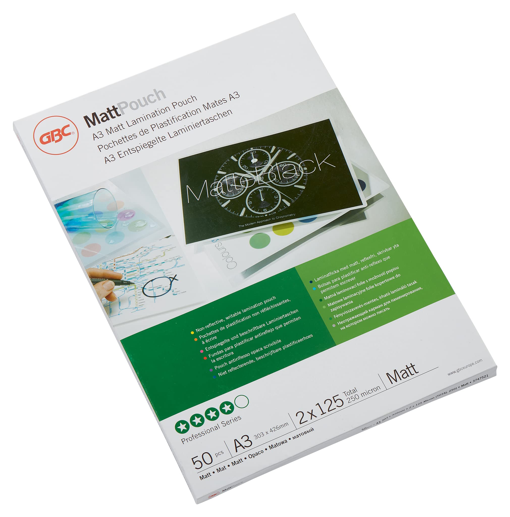 GBC 2x125 Micron A3 Matt Laminating Pouch (Pack of 50)