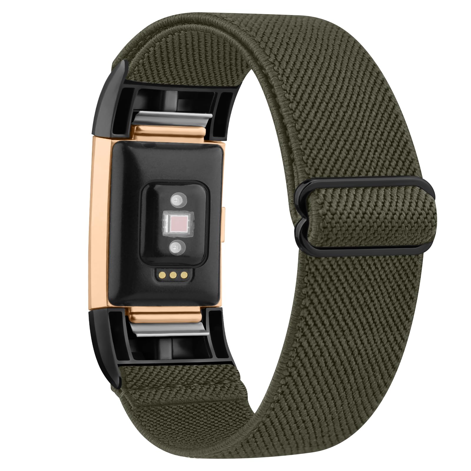 Wanme For fitbit Charge 2 straps for Women/Men,Elastic Strap Replacement for Fitbit Charge 2 strap (1 Pack), Adjustable Sport Wristbands for Fitbit Charge 2 (Green Arrow)