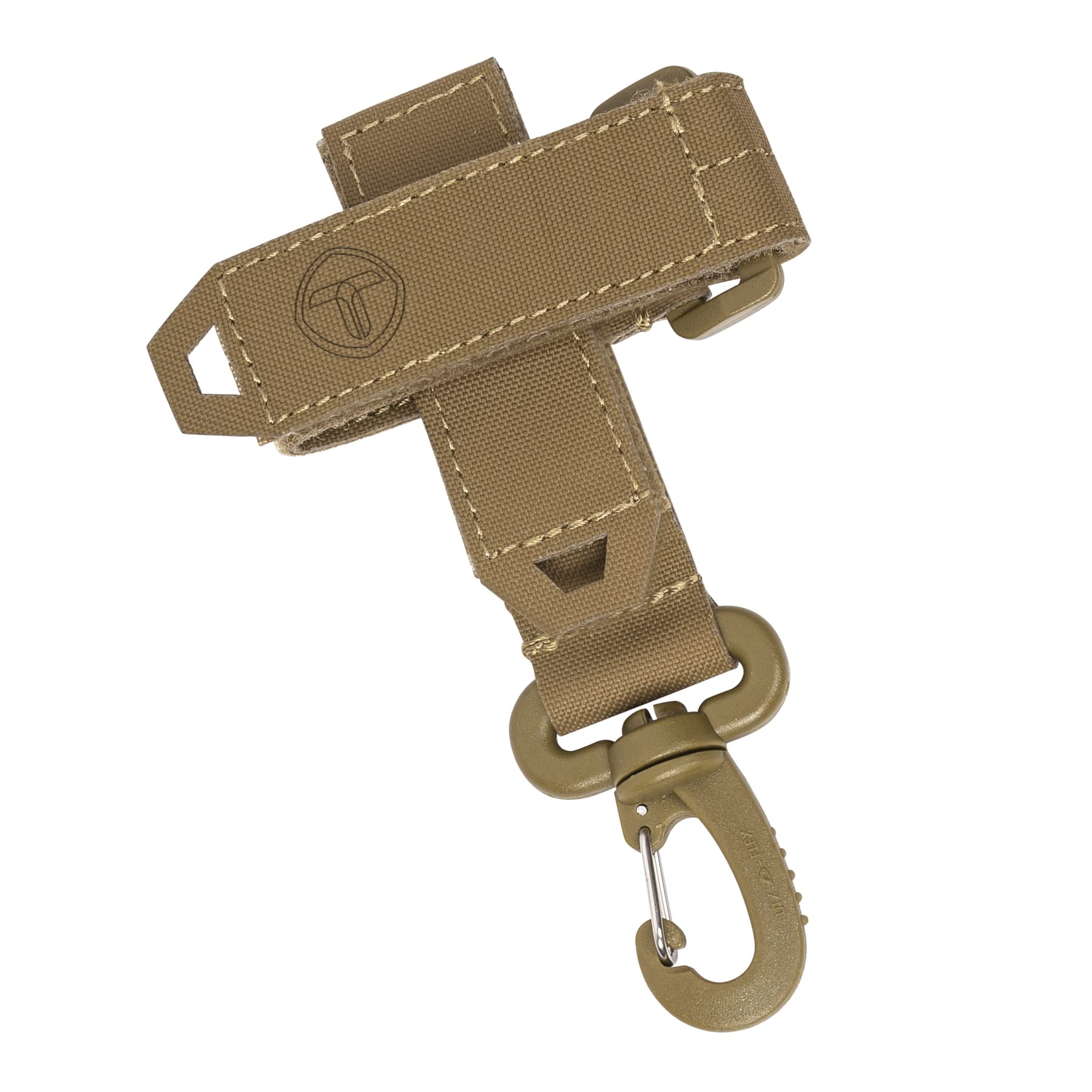 TOPTACPRO Tactical Glove Holder Strap Climbing Rope Keeper Keychain Multi-Purpose Glove Hook 500D Cordura Nylon, Coyote Brown, One size