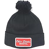 Ohio State Buckeyes NCAA Officially Licensed Pom Beanie Patch Brick Black