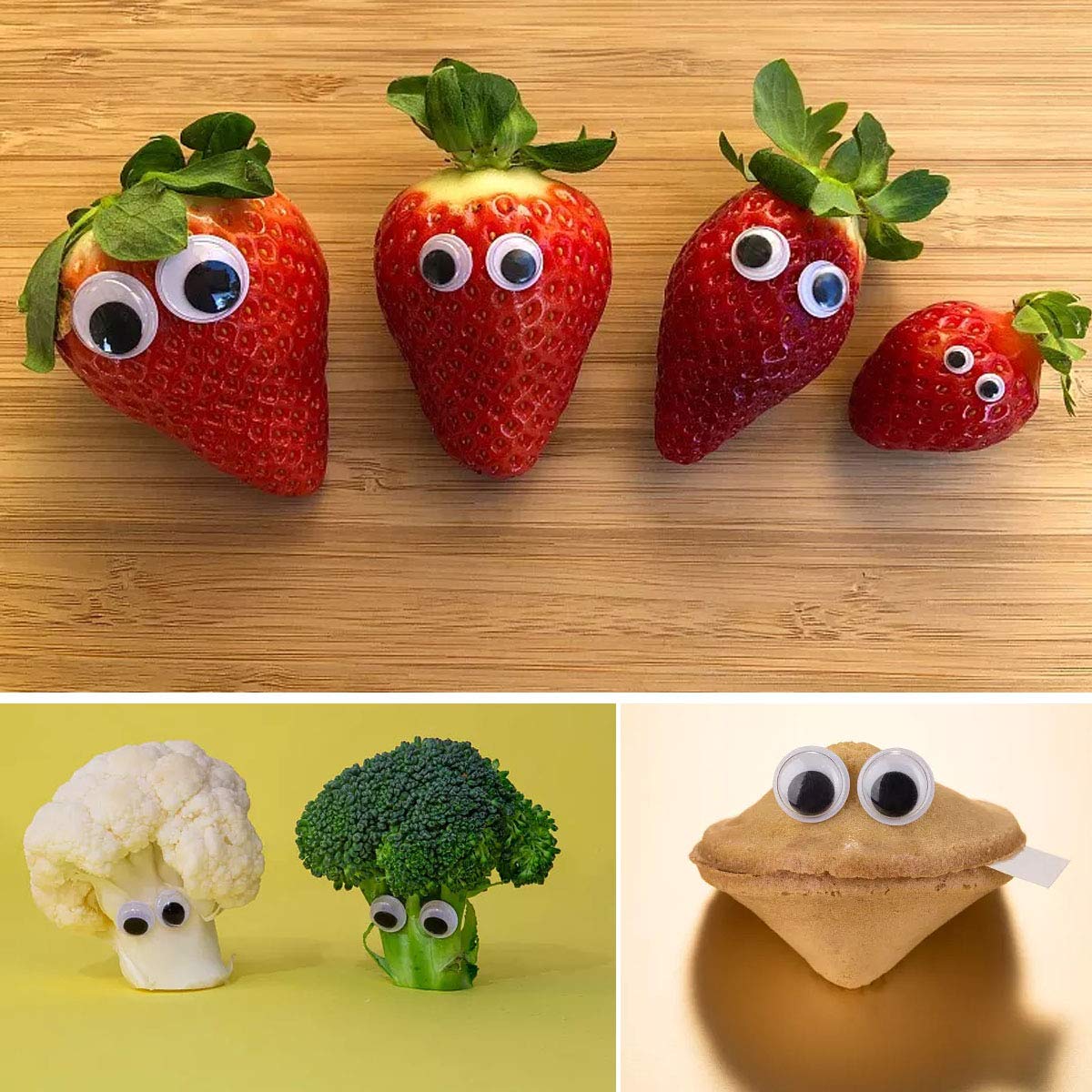 520 Pcs Wiggle Googly Eyes with Self-Adhesive, 6mm 8mm 10 mm 12mm 15mm Mixed Packaging (Black and White)