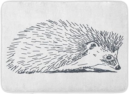 Kanaite Tapis De Bain Abstrait Noir Dessin Anime Herisson Dessin Esquisse Blanc Dessine Animal Decor De Salle De Bains Tapis Amazon Fr Cuisine Maison