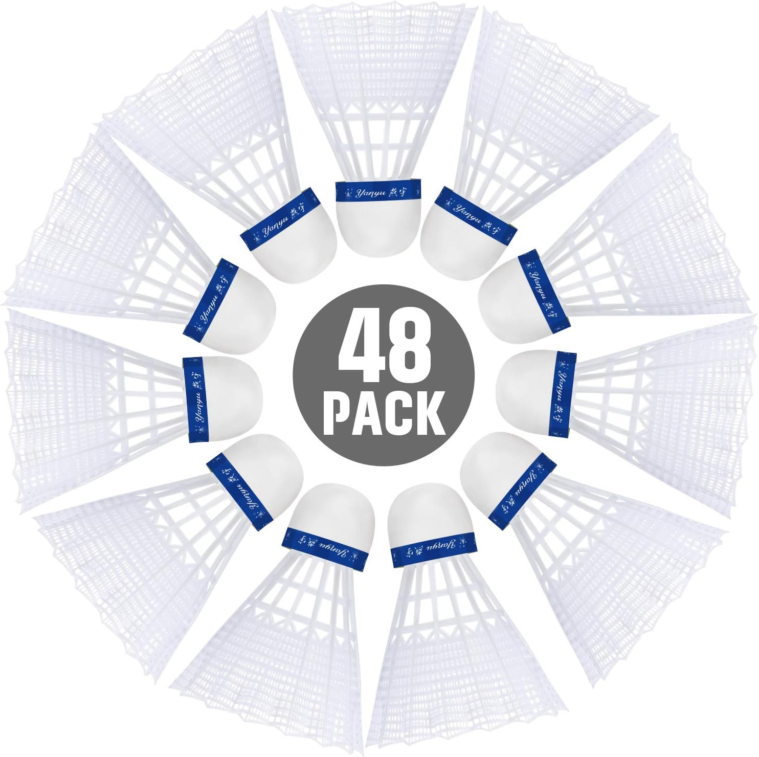 Nylon Badminton Shuttlecocks High Speed Badminton Birdies Sports Training Badminton Balls for Indoor and Outdoor Sports, White (48 Pieces) : Sports & Outdoors