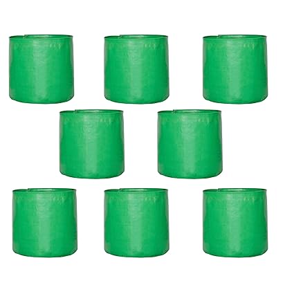 Leafy Tales HDPE Grow Bags, Green Color 9 x 9 inches, 8 Pieces